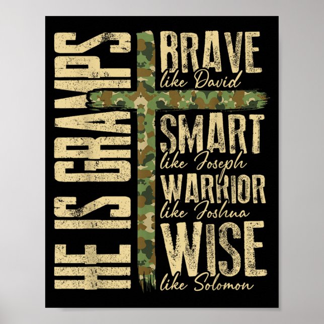 Poster He Is Gramps Camo Religious Father's Day Christian (Devant)