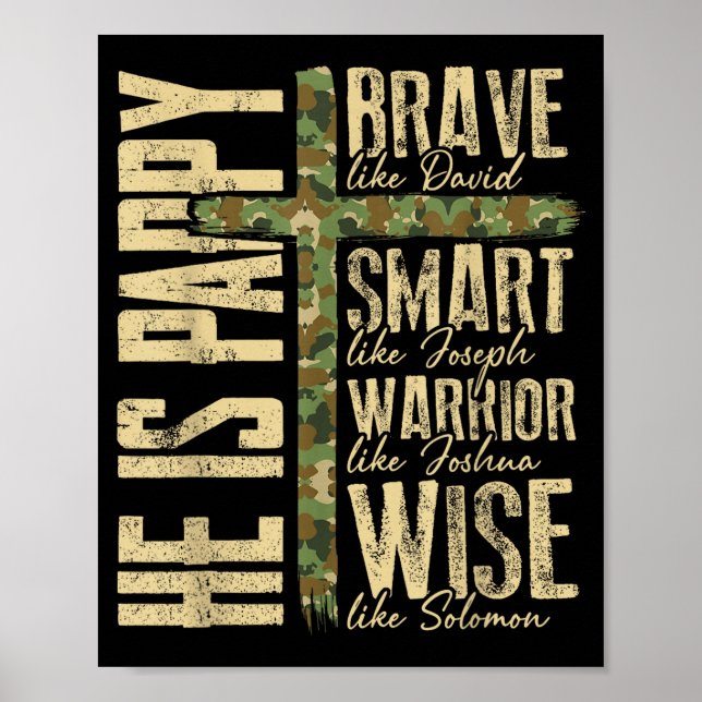 Poster He Is Pappy Camo Religious Father's Day Christian  (Devant)