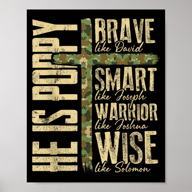 Poster He Is Ppy Camo Religious Father's Day Christian Da (Devant)
