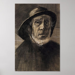 Poster Head Fisherman, Beard Sou'wester, Vincent van Gogh