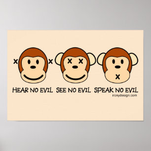 Poster Hear No Evil Monkeys