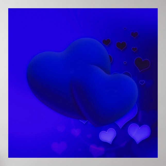 Poster heart-629378 BLUE HEARTS LOVE WALLPAPER BACKGROUND (Devant)