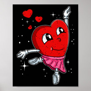 Poster Heart Ballerina Valentines Journée Belle Ballet Da