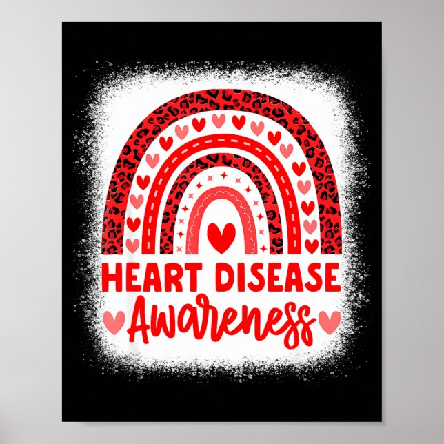 Poster Heart Disease Awareness Heart Month Rainbow Heart  (Devant)