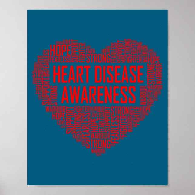 Poster Heart Disease Awareness Red Heart Gift February We (Devant)