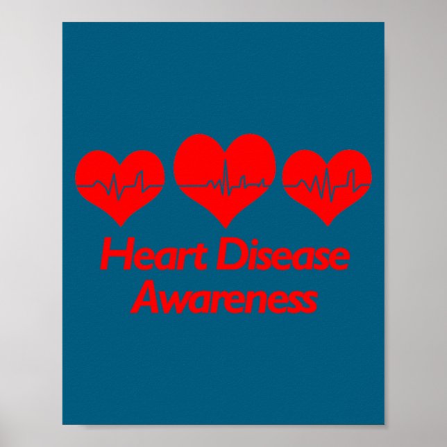 Poster Heart Disease Awareness Shirt - Heart Health  (Devant)