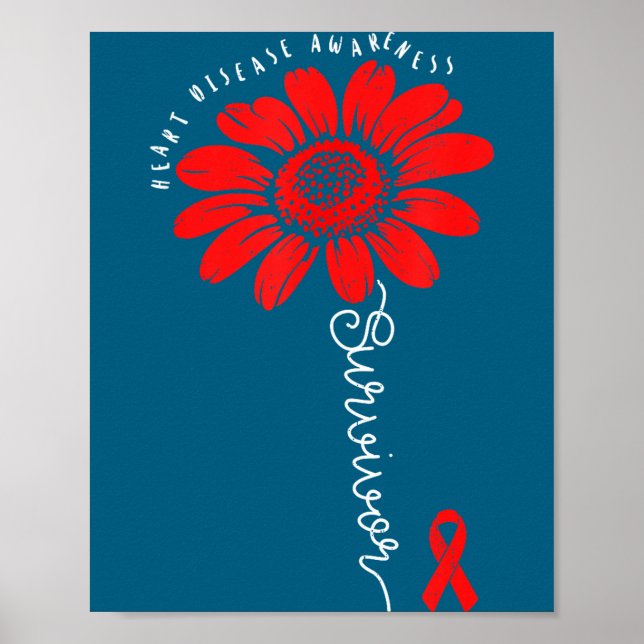 Poster Heart Health Survivor Heart Disease Awareness Chd  (Devant)