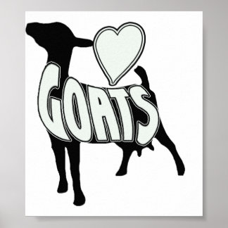 POSTER HEART LOVE GOATS LOGO ICON IMPRIMER