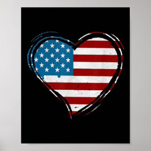 Poster Heart Memorial Day 25 mai Patriotic