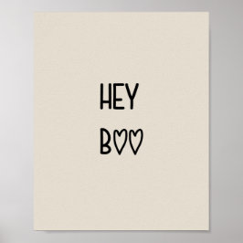 Poster Heart Typography Hey Boo