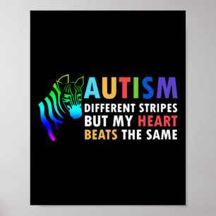 Poster Heart Zebra Dit Sensibilisation sur l'autisme Insp