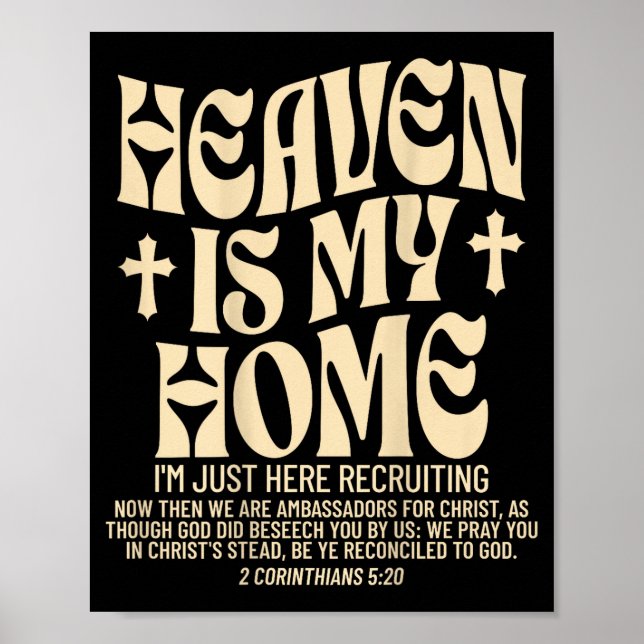 Poster Heaven Is My Home Cross Christian Religious (on Ba (Devant)