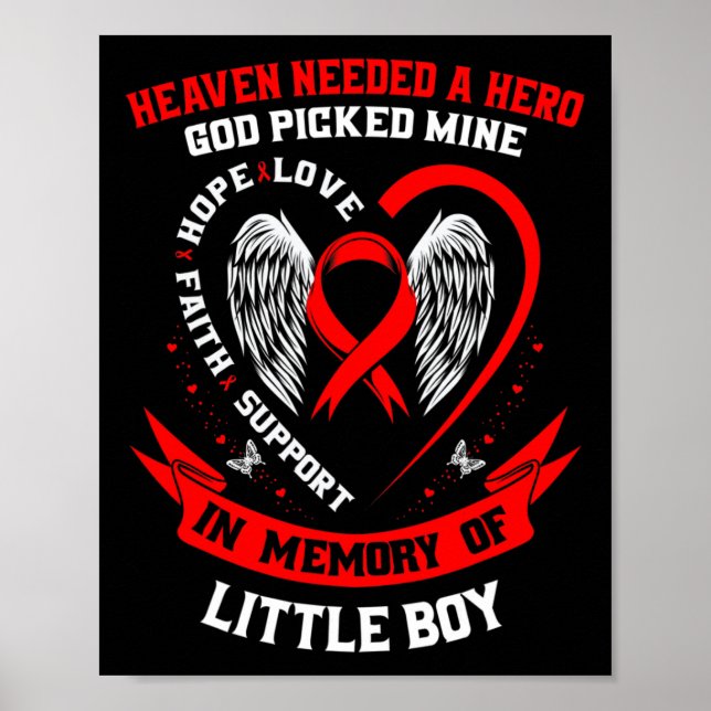 Poster Heaven Needed A Hero God Picked Son Little Boy Hea (Devant)