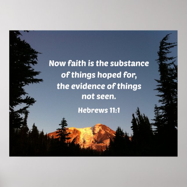 Poster Hébreux 11:1 La foi est la substance des choses (Devant)
