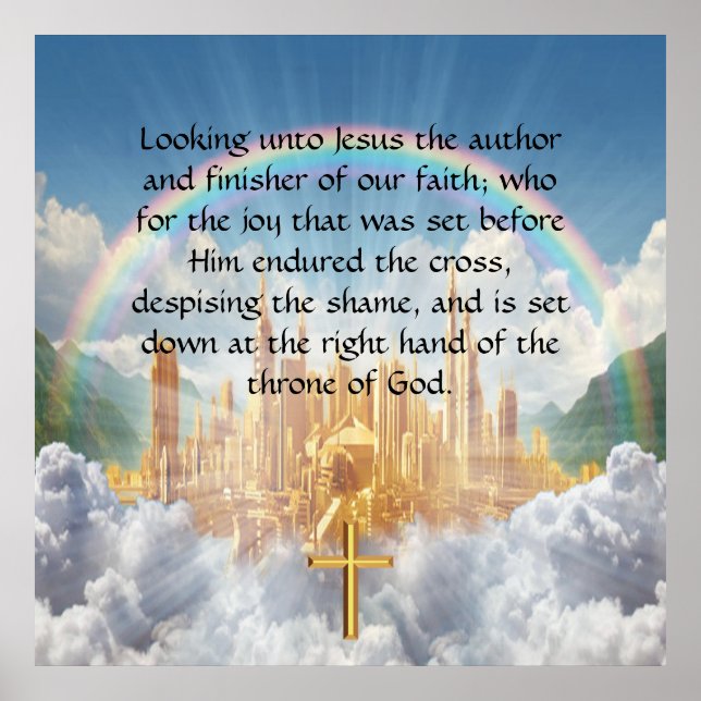 Poster Hébreux 12:2 (Devant)