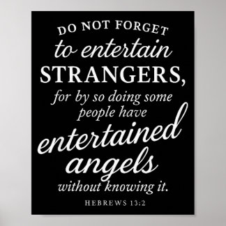 Poster Hébreux 13_2 Verset Biblique A Hébergé Des Anges F