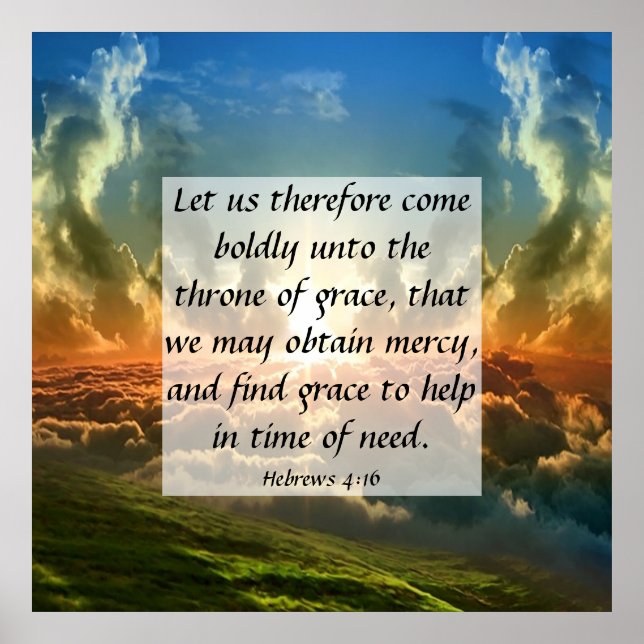 Poster Hébreux 4:16 (Devant)