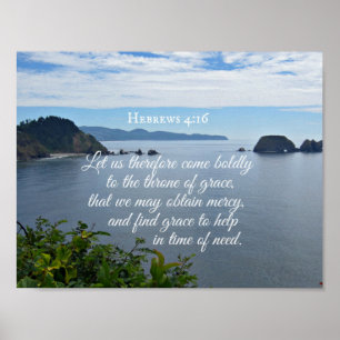 Poster Hébreux 4:16 Venons donc avec audace à la