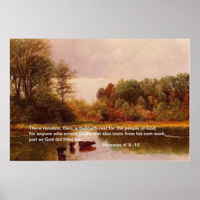 Poster Hébreux 4: 9 -10, Albert Bierstadt (Devant)