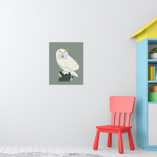 Poster Hedwig avec lettre dessin fantaisiste