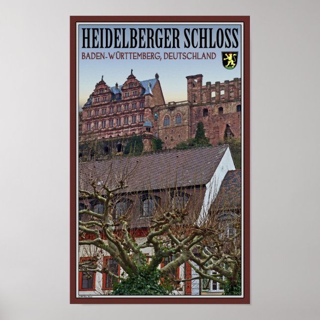 Poster Heidelberg - Château du dessous (Devant)
