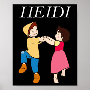 Poster Heidi Et Peter Dansant Caricature Série Tv Avec Jo
