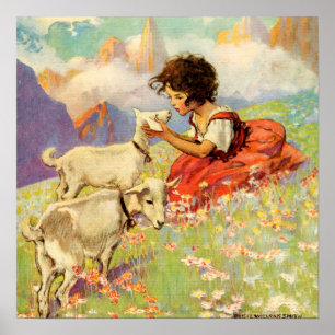 Poster "Heidi et ses chèvres" par Jessie Willcox Smith