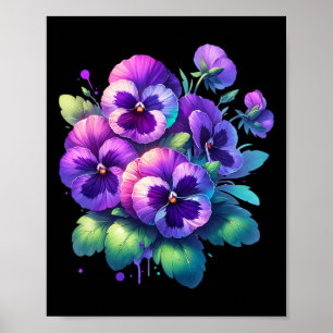 Poster Heimerheimer Purple Floral Pansy Démence Heimerhe