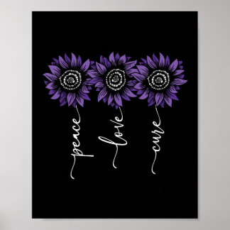 Poster Heimers Sensibilisation Peace Love Curee Sunflower