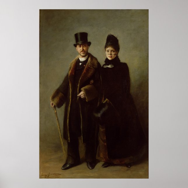 Poster Heinrich Schliemann et sa femme (Devant)