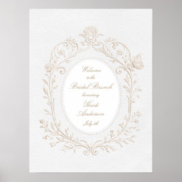 Poster Heirloom Rococo Bridal Shower Brunch Welcome Sign