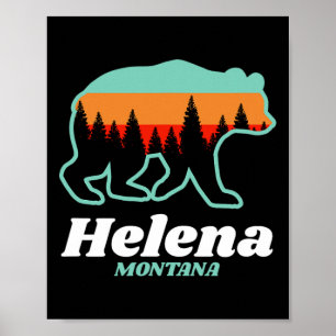 Poster Helena Montana Pêche Ski Snowboard Ours