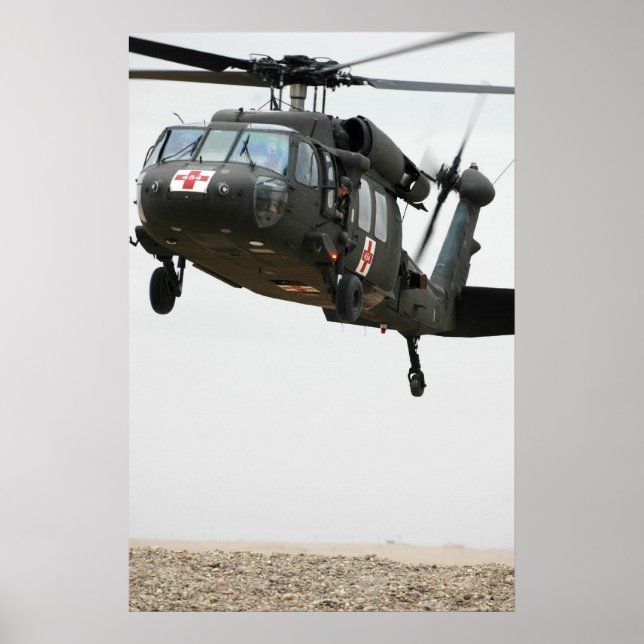 Poster Hélicoptère à Hawk noir UH-60A (Devant)