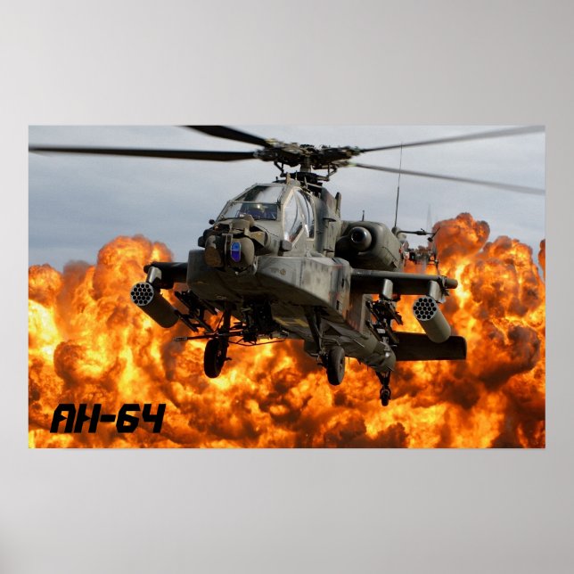 POSTER HÉLICOPTÈRE AH-64 (Devant)
