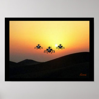 POSTER HÉLICOPTÈRE APACHE