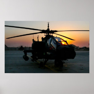 Poster Hélicoptère Apache AH-64