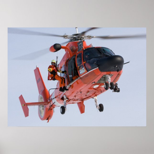Poster Hélicoptère Dolphin MH-65 de la Garde côtière (Devant)