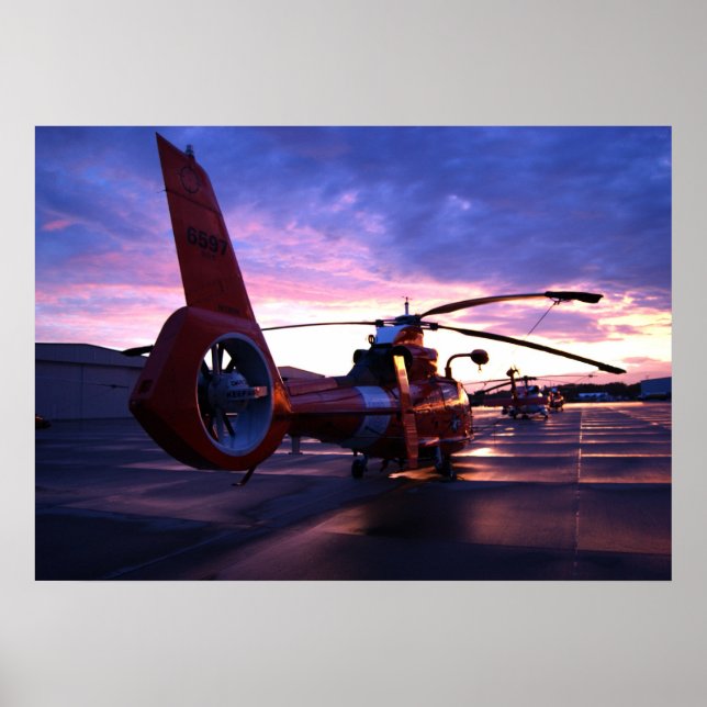 Poster Hélicoptère Mako de la Garde côtière MH-65 (Devant)