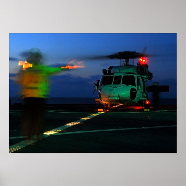 Poster Hélicoptère MH-60 en mer (Devant)