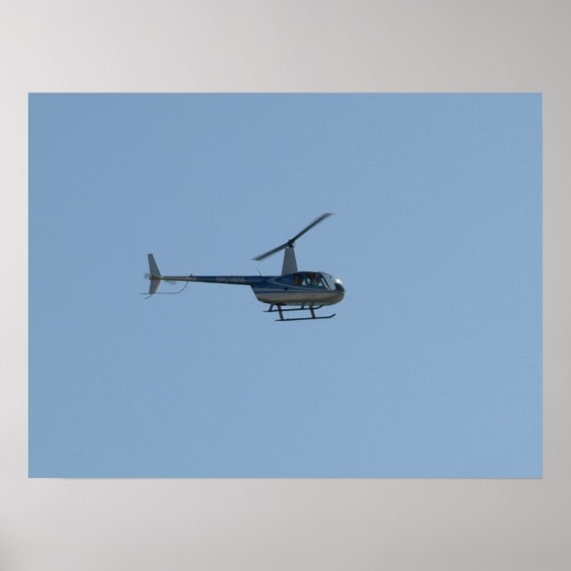 Poster Hélicoptère Robinson R44 Raven II. (Devant)