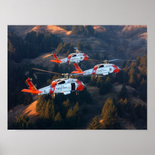 Poster Hélicoptères de la Garde côtière MH-60 Jayhawk