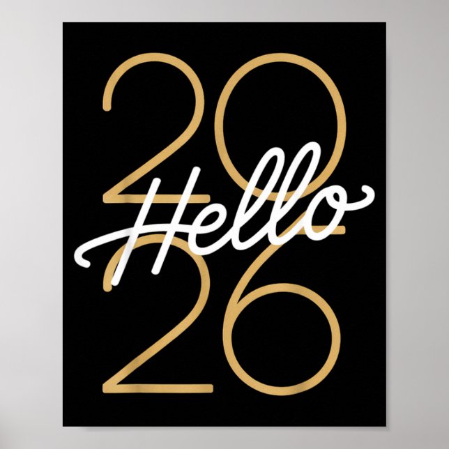 Poster Hello 2026 New Year Celebration Eve Party Men Wome (Devant)