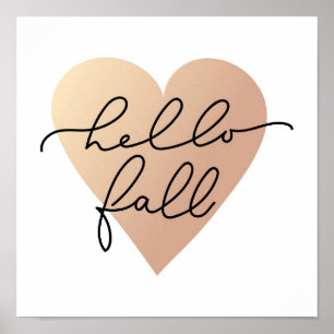 Poster Hello Fall Love Heart