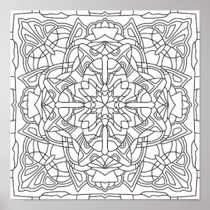 Poster Hello Spring : Mandala géométrique