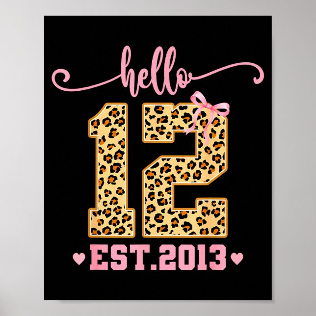 Poster Hello Twelve Est 2013 12th Birthday Coquette Bow L (Devant)