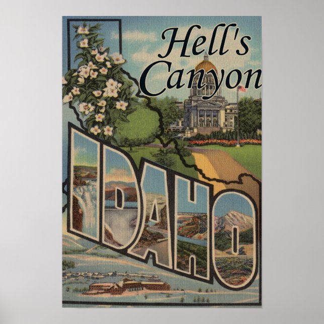 Poster Hell's Canyon, Idaho - Scènes de grandes lettres (Devant)