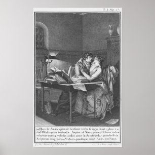 Poster Heloise et Abelard dans leur étude