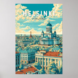 Poster Helsinki Finland Voyage Art Rétro