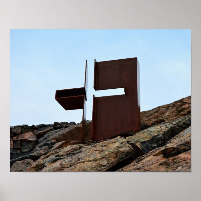 Poster Helsinki, Finlande, Rock Church Cross (Devant)