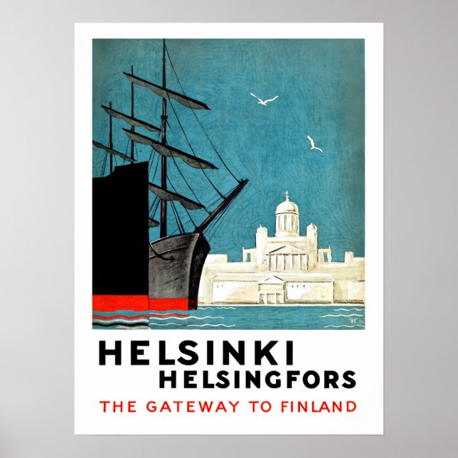 Poster Helsinki, Helsingfors, porte d'entrée vers la Finl (Devant)